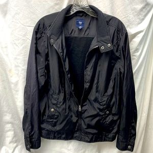 Gap leather nylon wind breaker men sz m